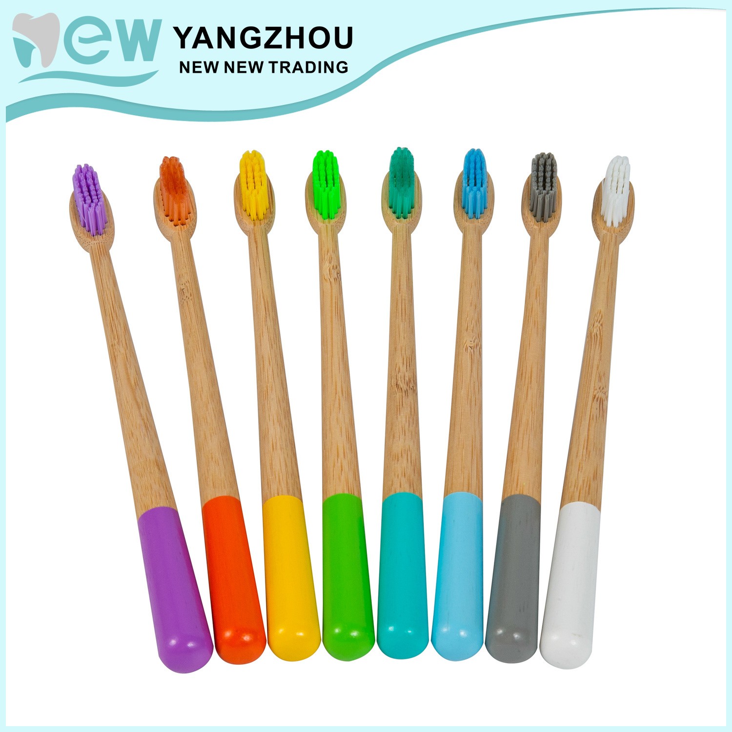 bamboo toothbrush with colorful handle