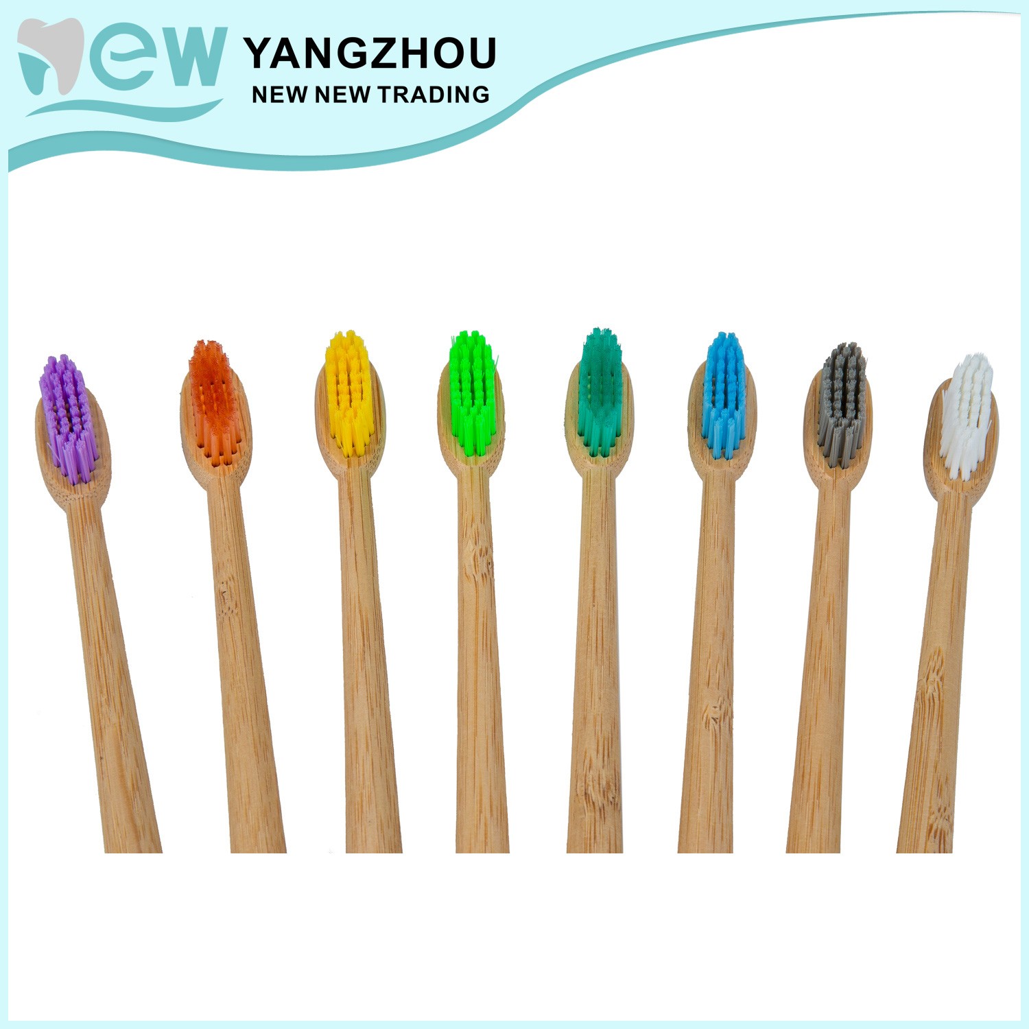 bamboo toothbrush with colorful handle