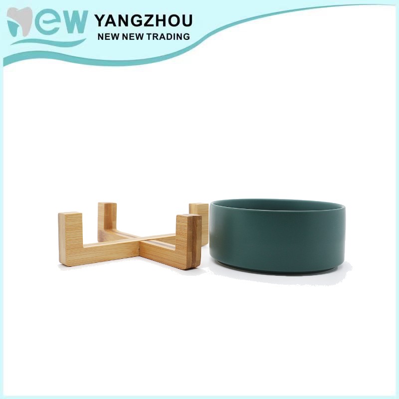 cats dogs' bowl with wooden stands